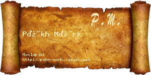 Pákh Márk névjegykártya